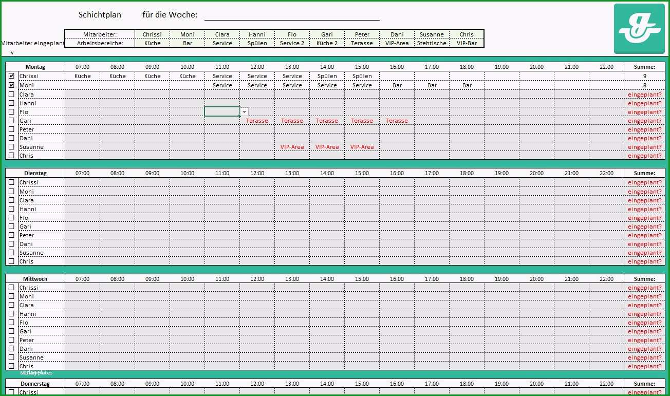 hotel belegungsplan excel vorlage erstaunliche nstplan vorlage kostenloses excel sheet als