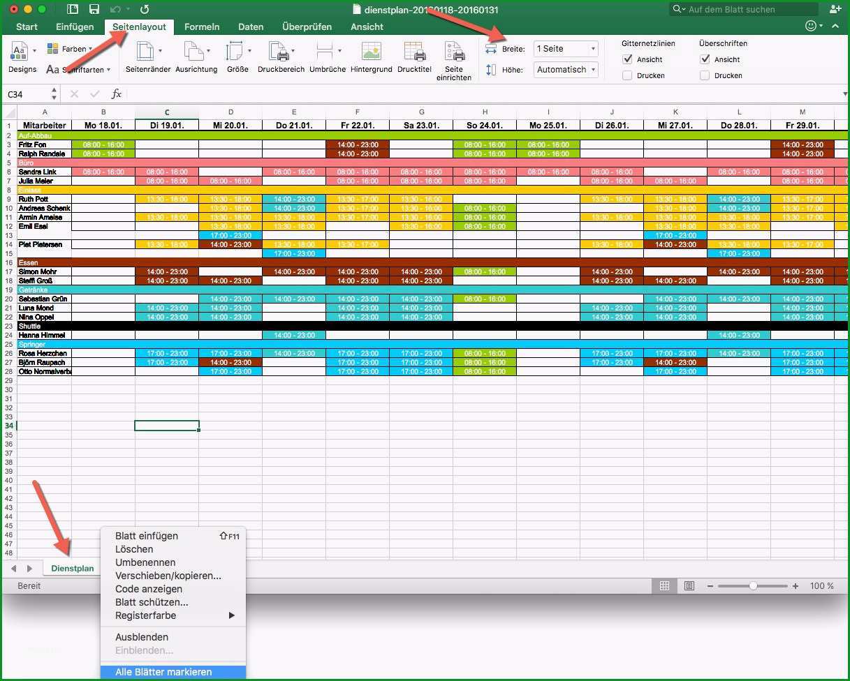 jahres nstplan excel vorlage