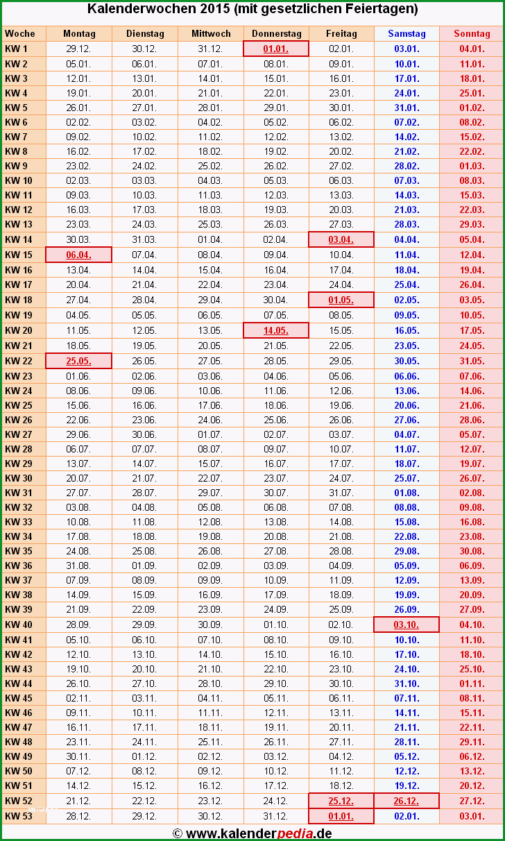 kalenderwochen 2015