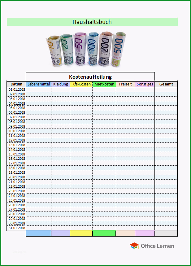 kostenlose haushaltsbuch vorlagen