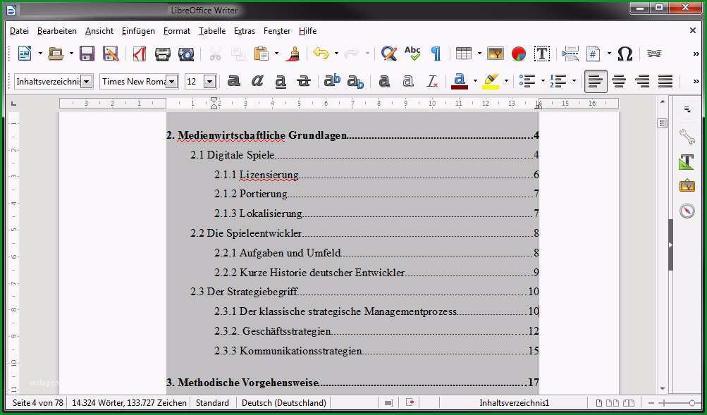 libreoffice inhaltsverzeichnis automatisch erzeugen