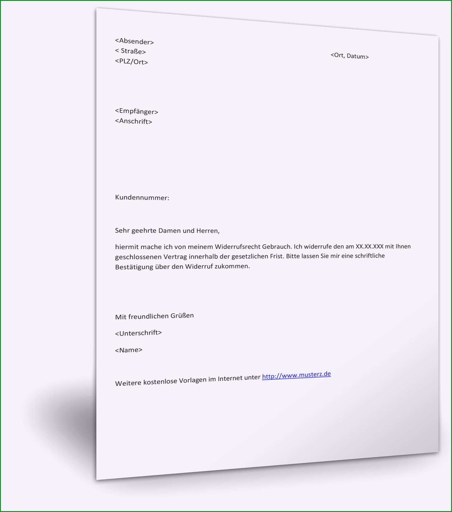 fristgerechte kundigung muster