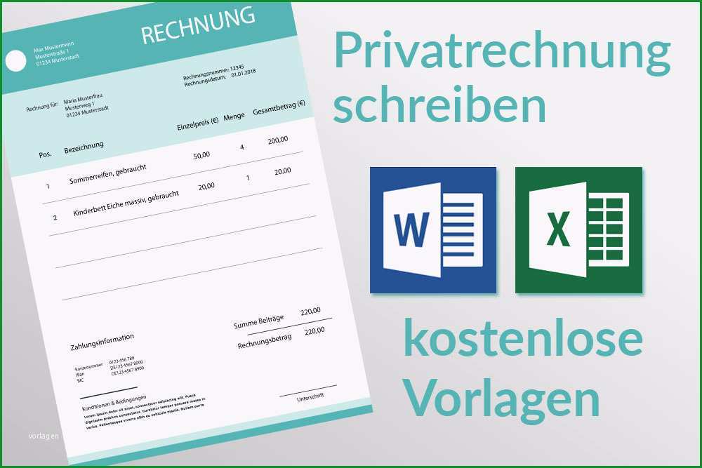 Bemerkenswert Privatrechnung Was Muss Drauf Kostenlose Word Und Excel