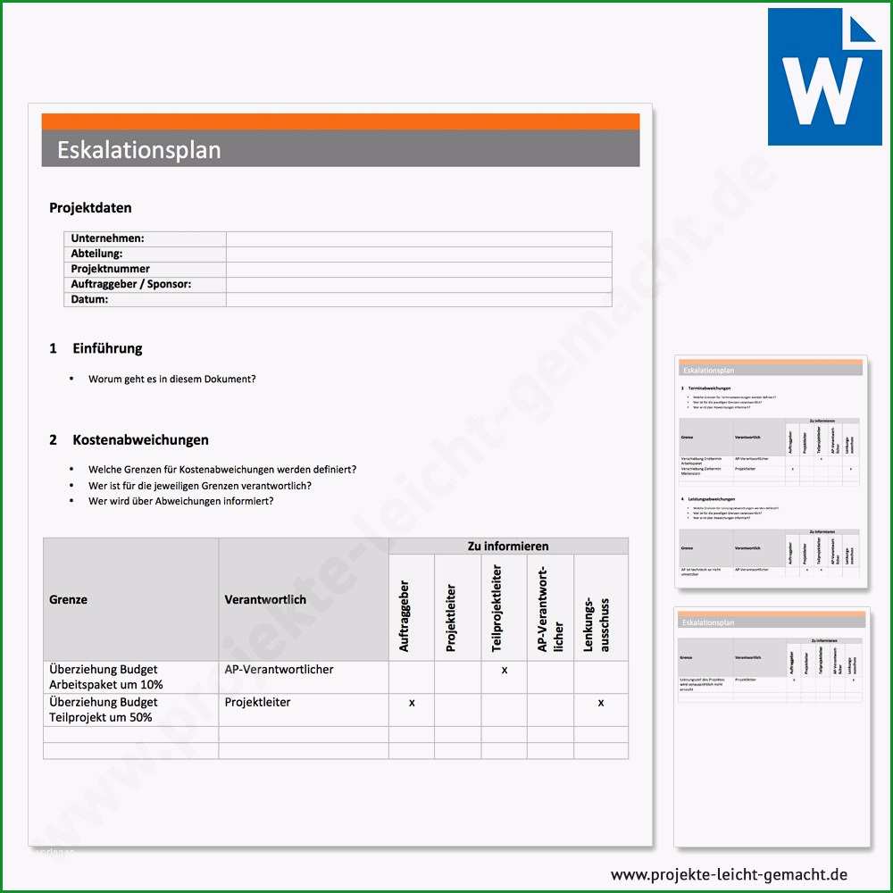 projektsteckbrief vorlage word