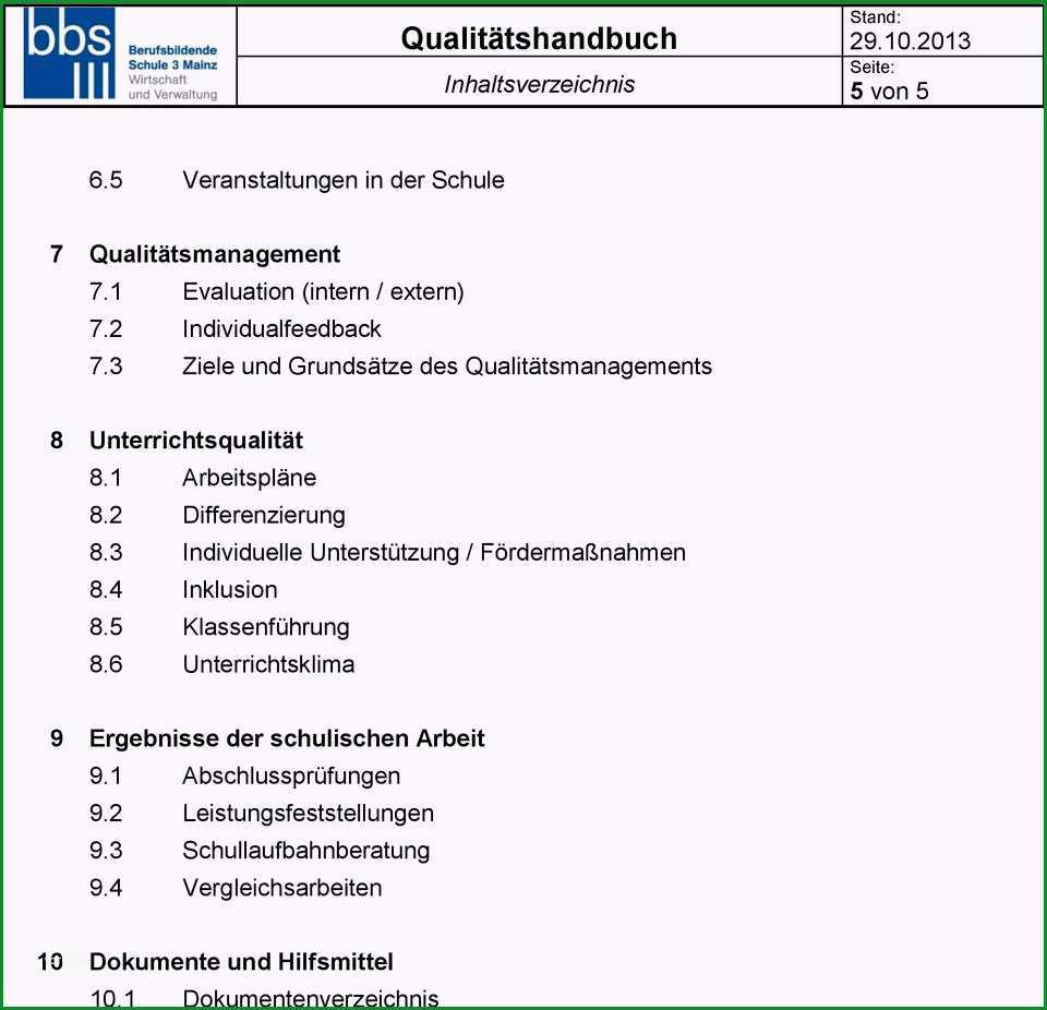 Qualitaetshandbuch inhaltsverzeichnis 0 grundsaetzliches 0 1 leitbild 0 2 regeln zur prozesserstellung 0 3 abkuerzungsverzeichnis