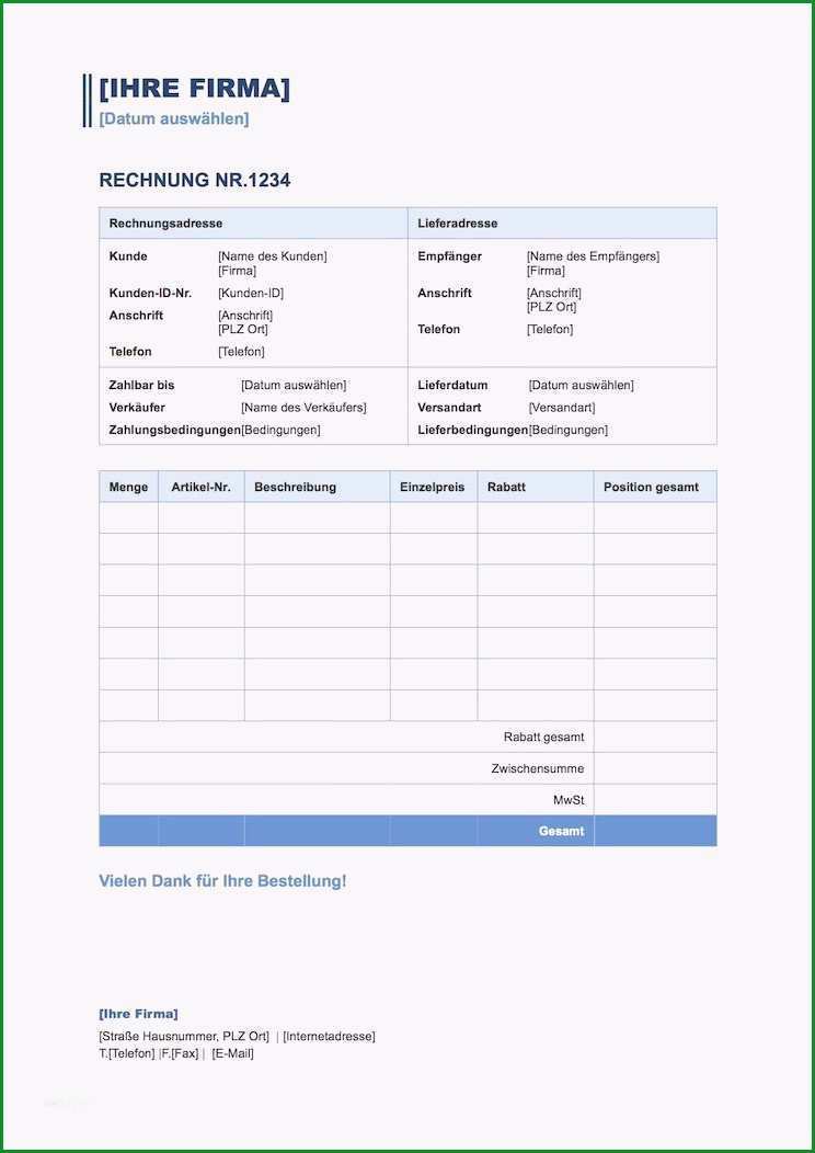 rechnung word vorlage wunderbar rechnungsvorlage schweiz fur word