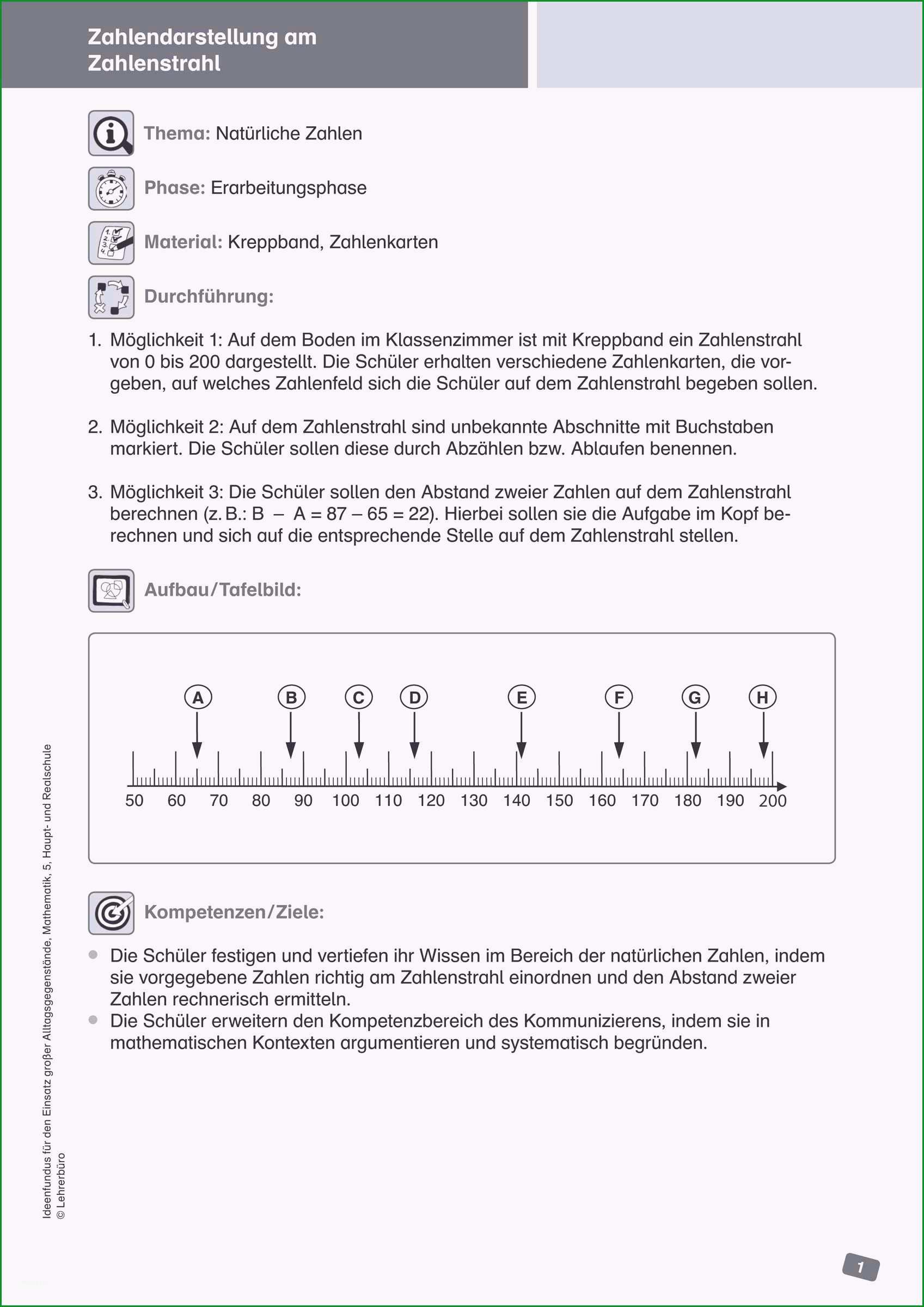 zahlenstrahl vorlage