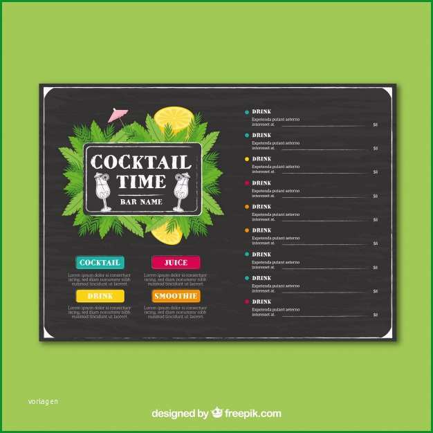 schone cocktailkarte vorlage