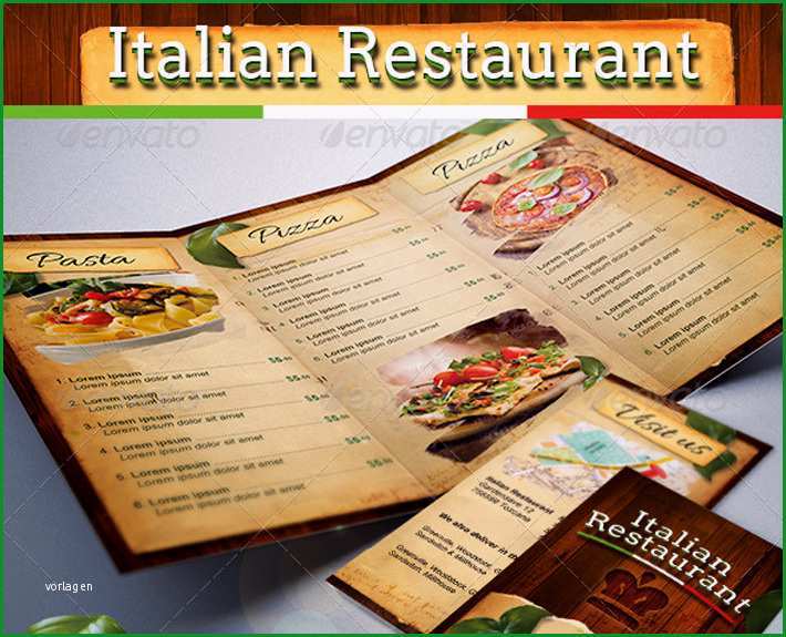 speisekarte italienisches restaurant