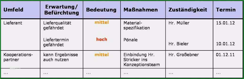 stakeholderanalyse excel vorlage beste umfeldanalyse