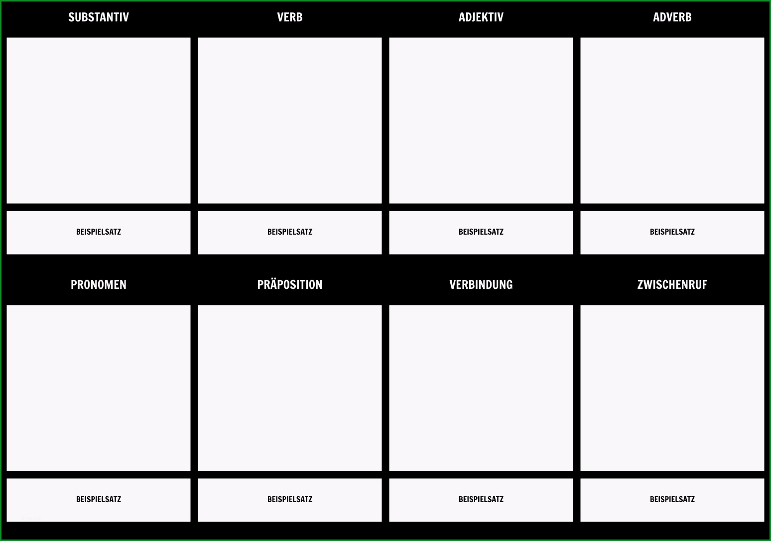 teile der sprache storyboard vorlage