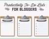 Bemerkenswert to Do Lists for Bloggers Stationery Templates Creative