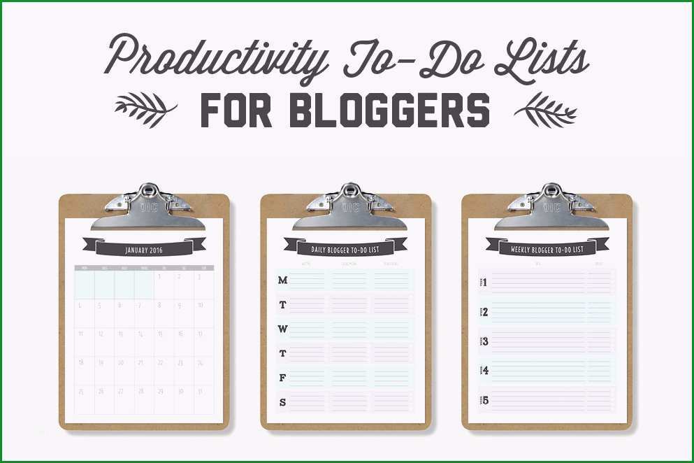 To Do lists for Bloggers