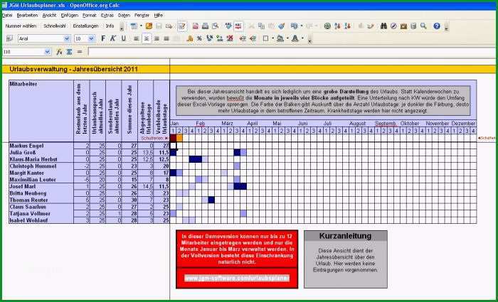 urlaubsplaner excel