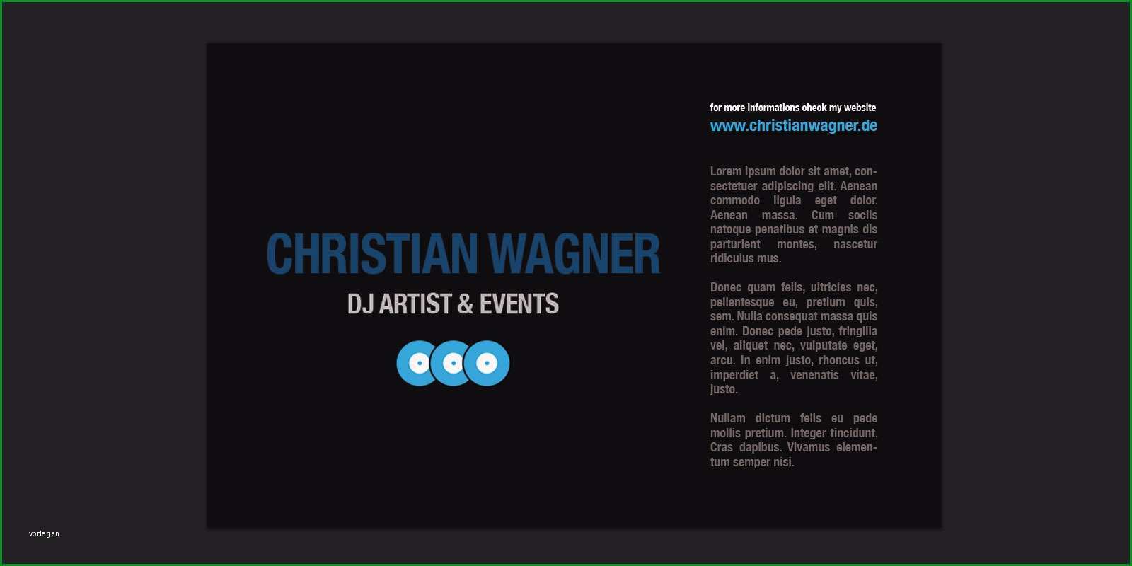 visitenkartenvorlage psd kostenlos dj events christian wagner