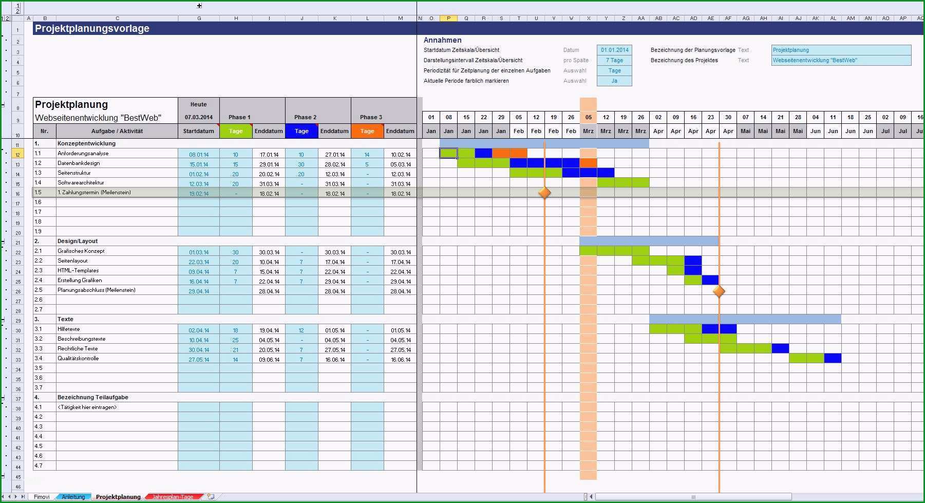 12 excel zeitplan vorlage