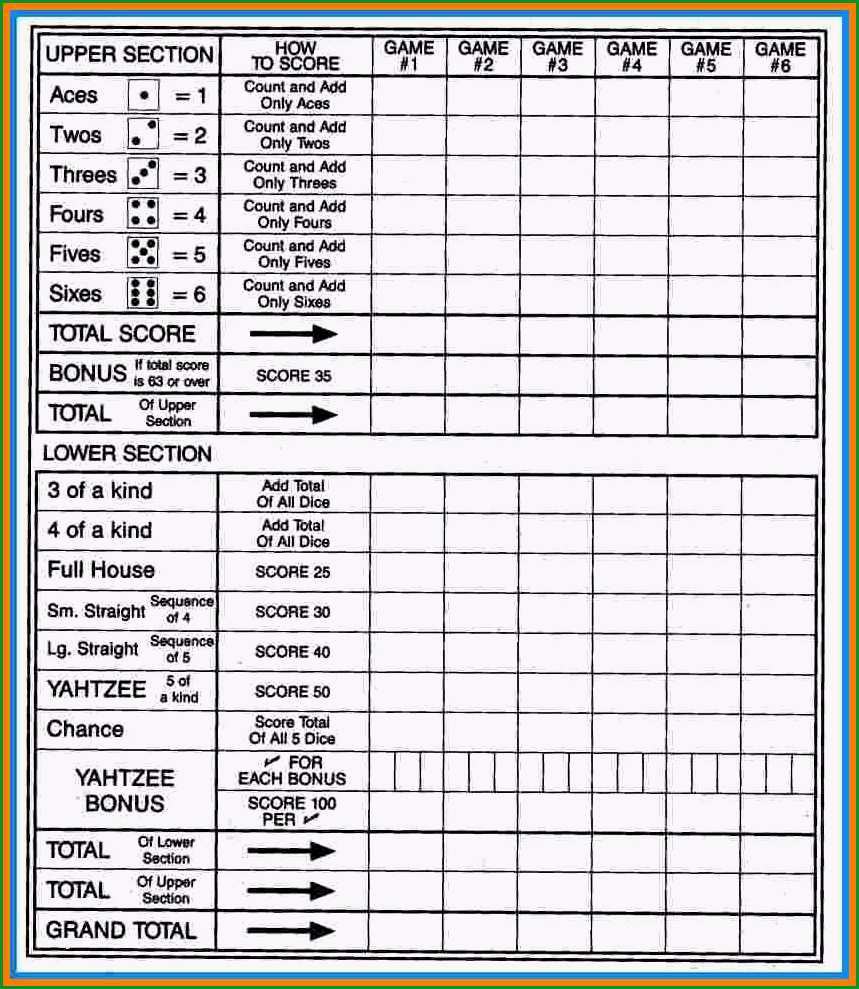 13 yatzy vorlage zum ausdrucken kostenlos