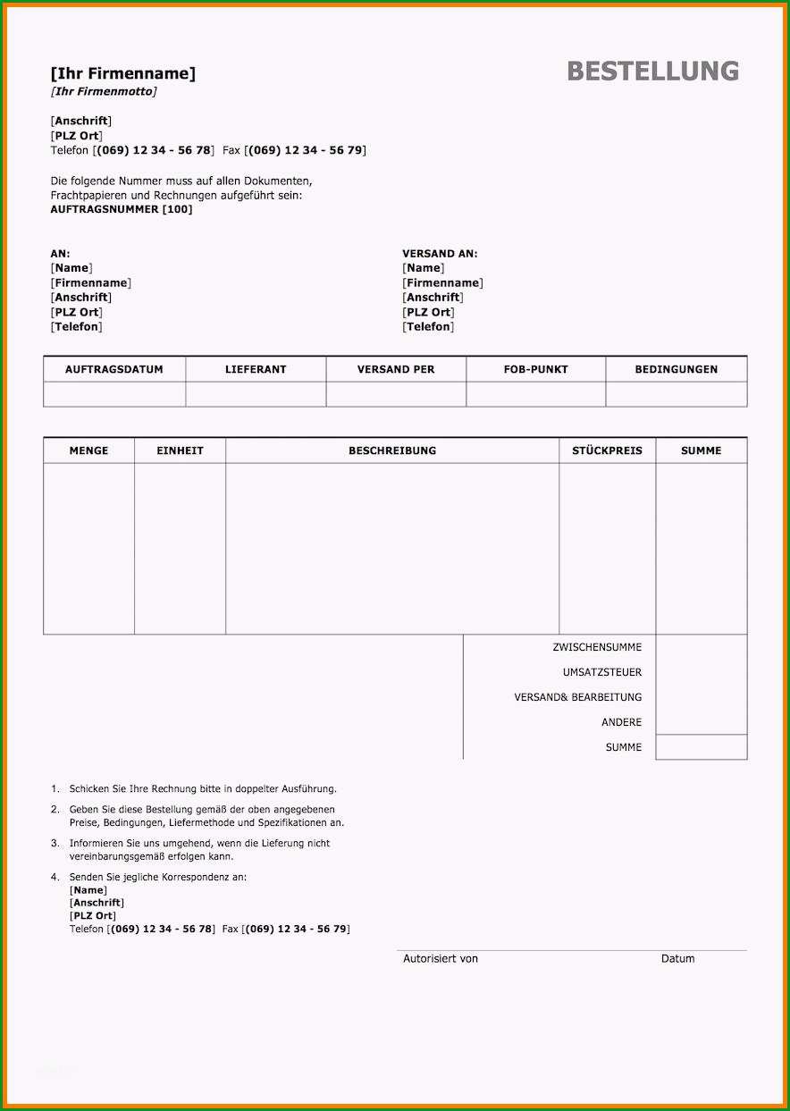 16 bestellung vorlage excel