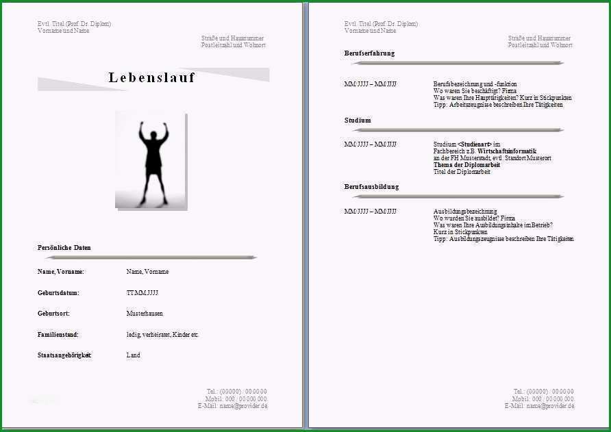 20 lebenslauf vorlage openoffice