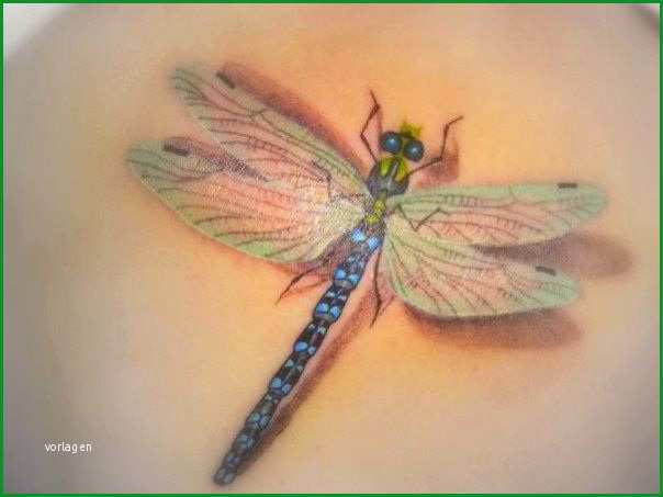 3d dragonfly tattoo design idea