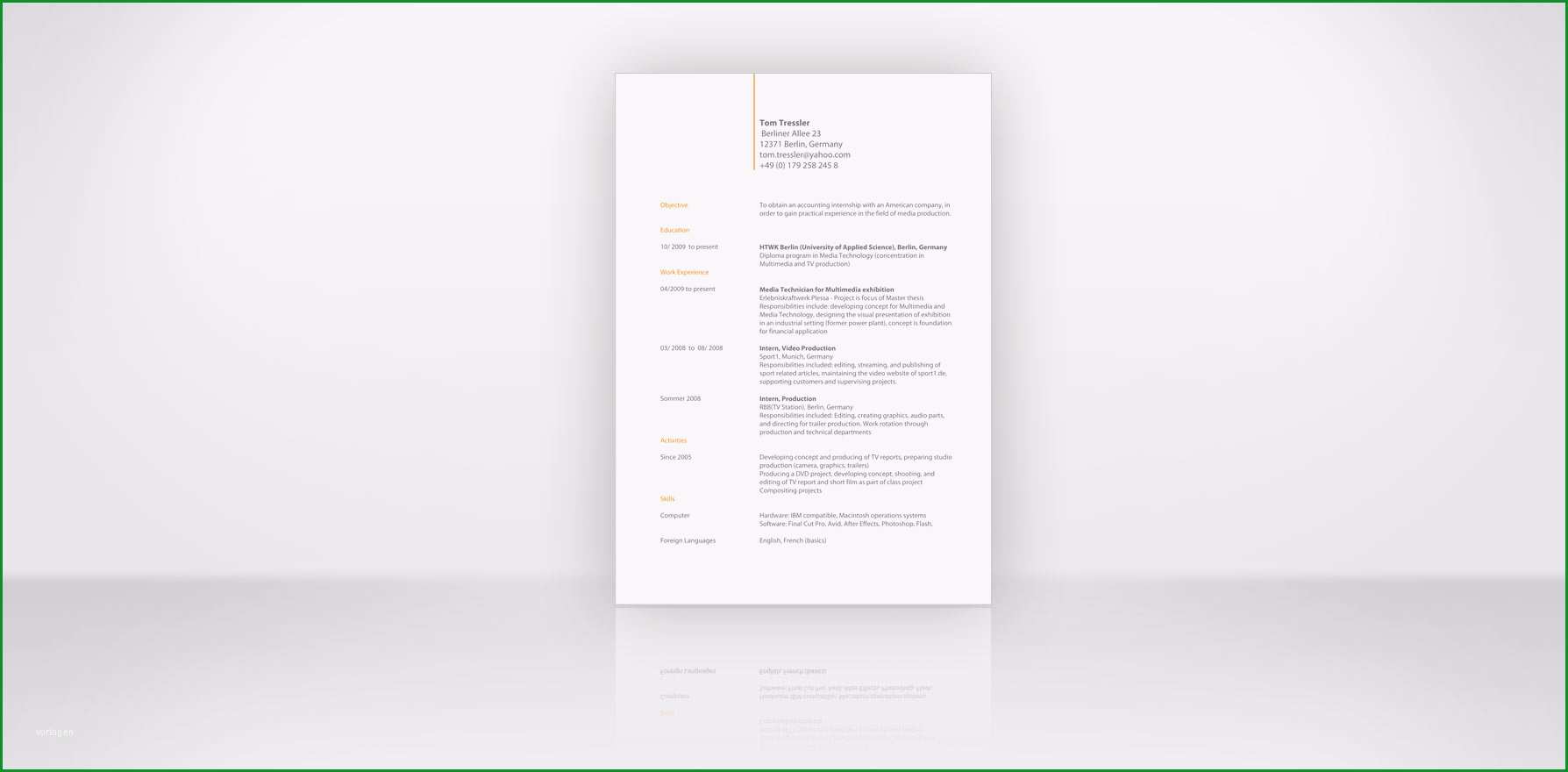 coverletter example cv englisch muster