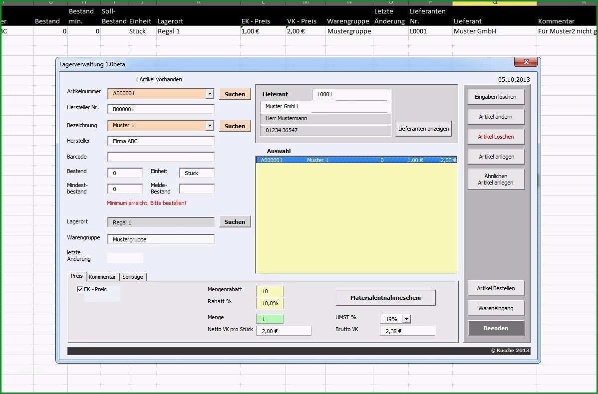 excel lagerverwaltung