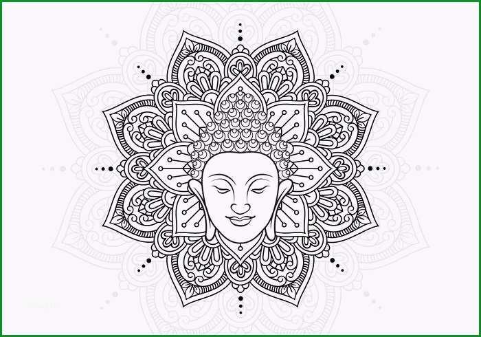 buddha head and lotus mandala