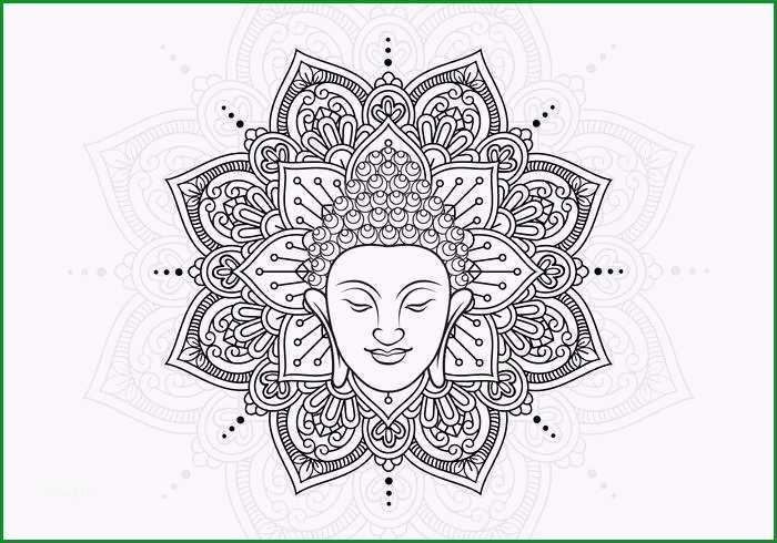 buddha head and lotus mandala