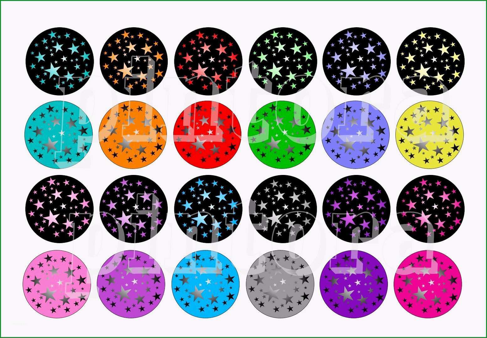 Cabochon Vorlagen Sternchen A 24 Motive Groesse nach Wahl