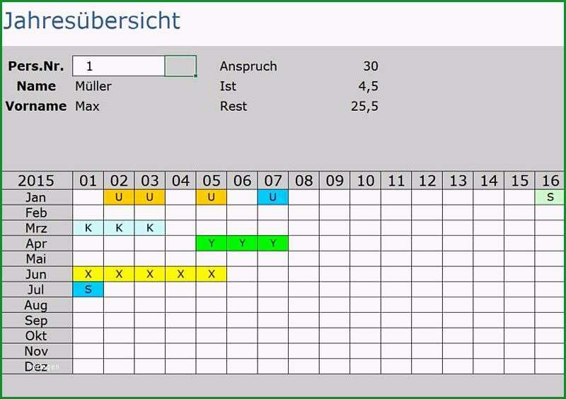 urlaubsplaner excel