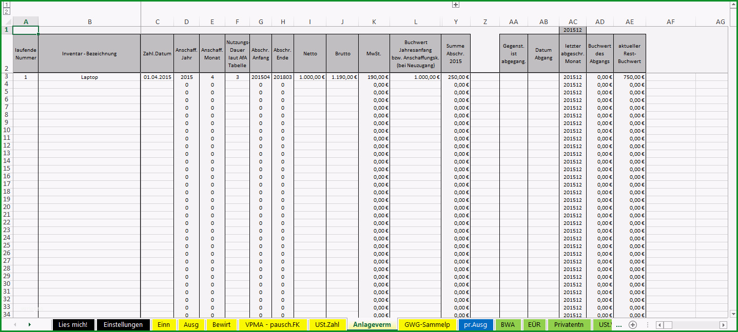 einnahmenueberschussrechnung vorlage excel openoffice