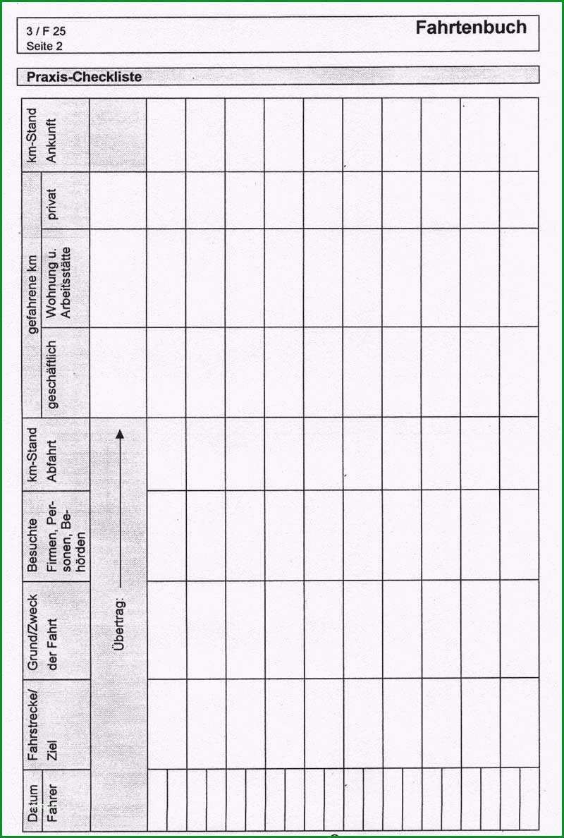 fahrtenbuch vorlage pdf neu s