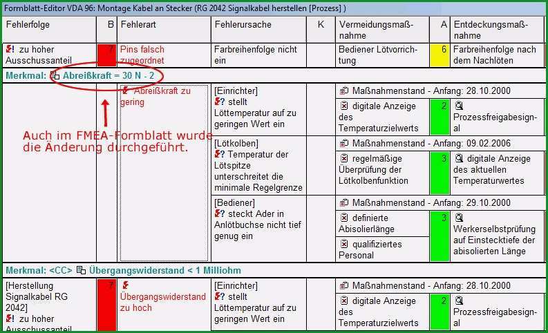 fmea vorlage