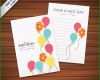 Beste Geburtstagskarte Vorlage Mit Ausgefallenen Luftballons