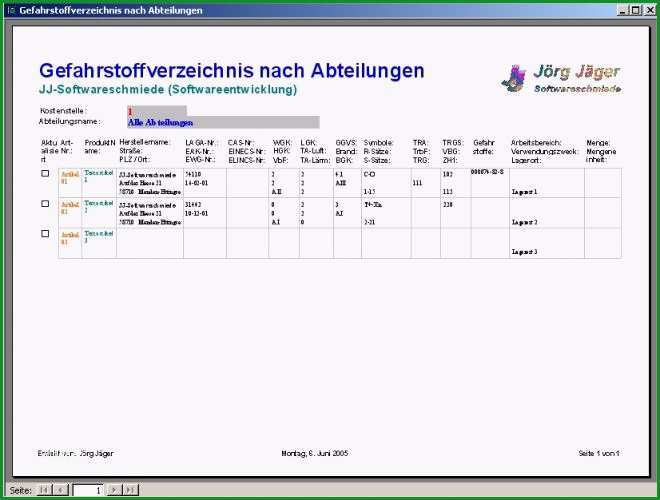 gefahrstoffkataster vorlage excel