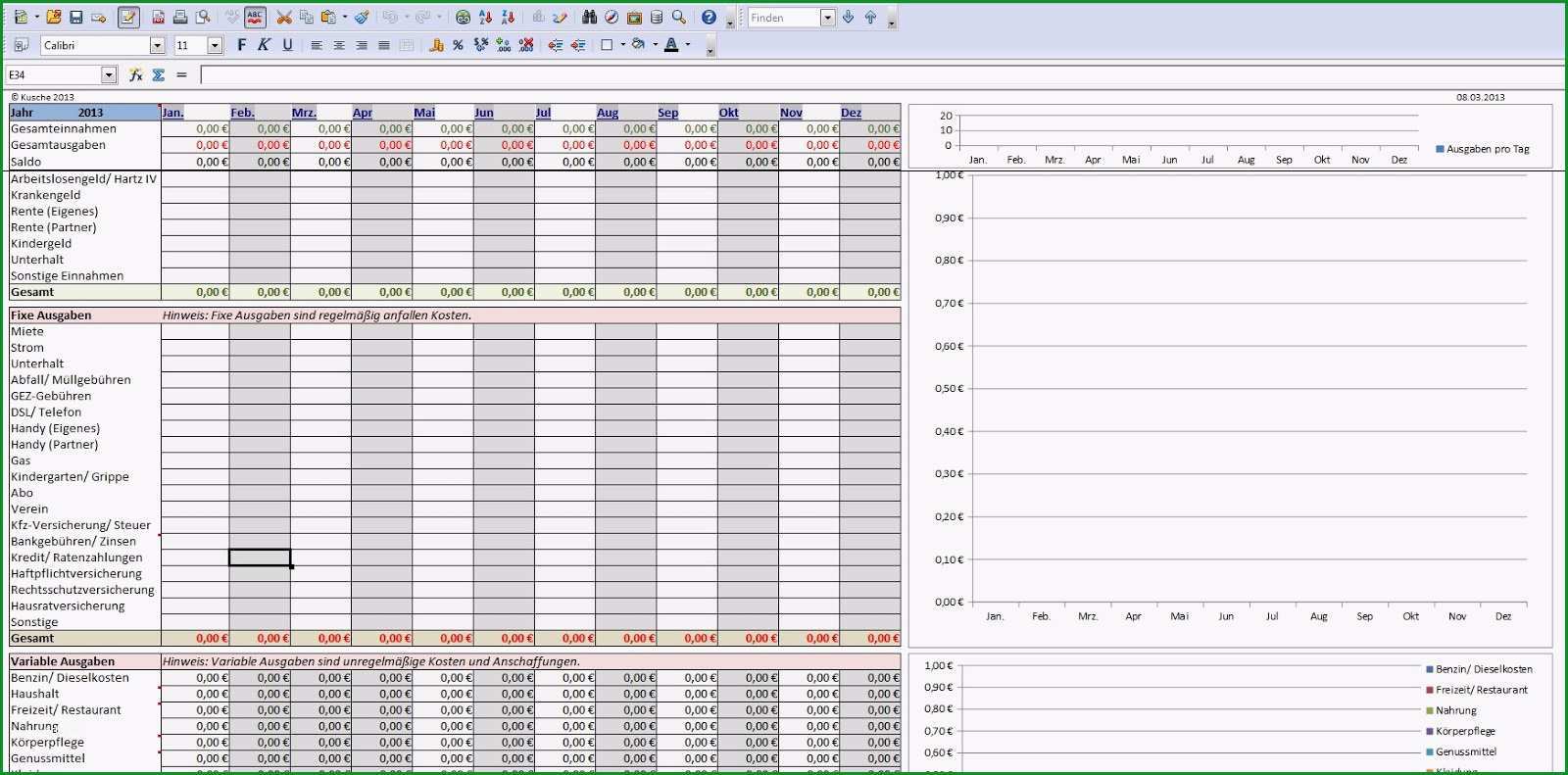 haushaltsbuch excel vorlage kostenlos 2014