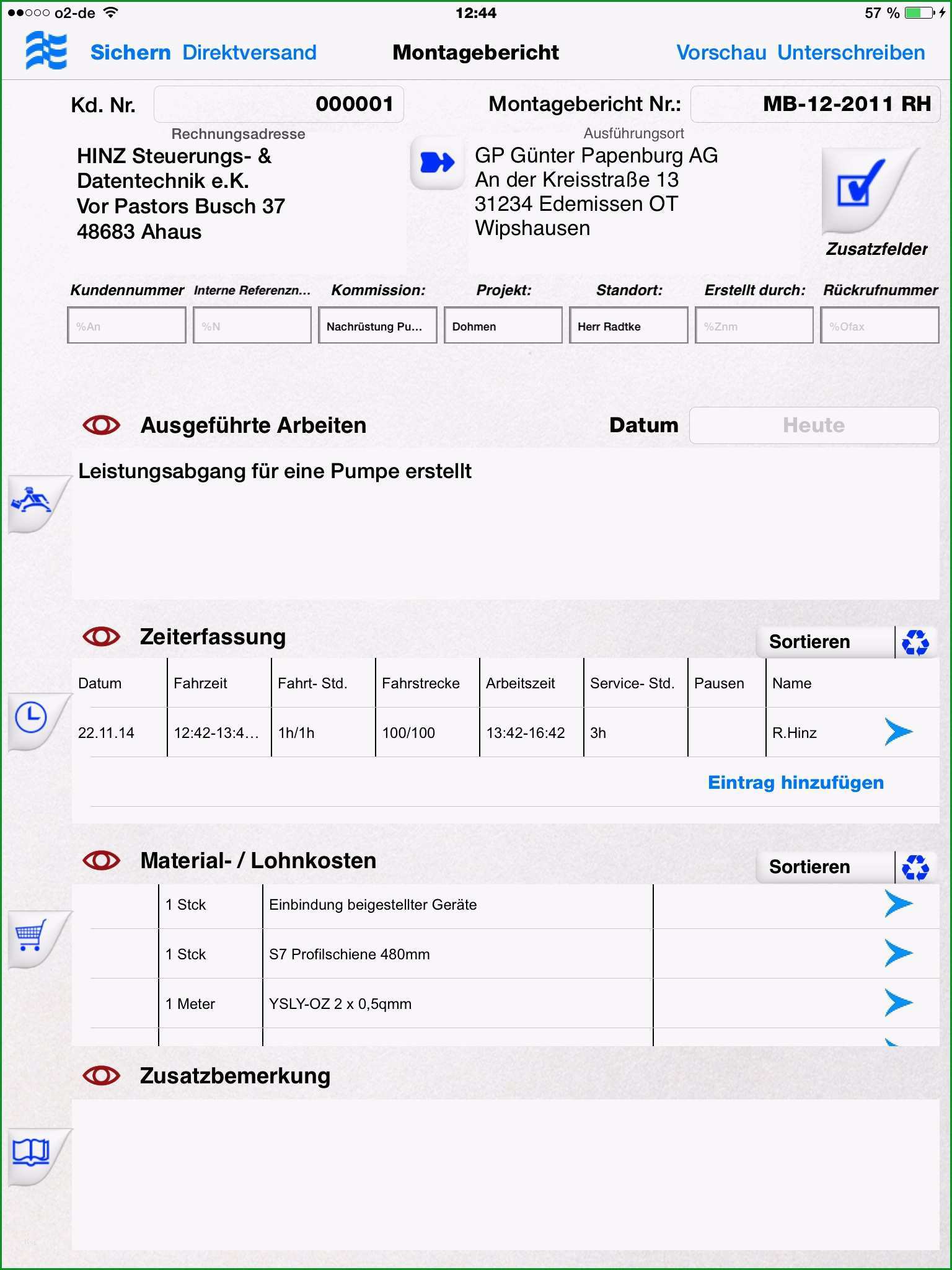 formular vorlage schonste meiapps montagebericht