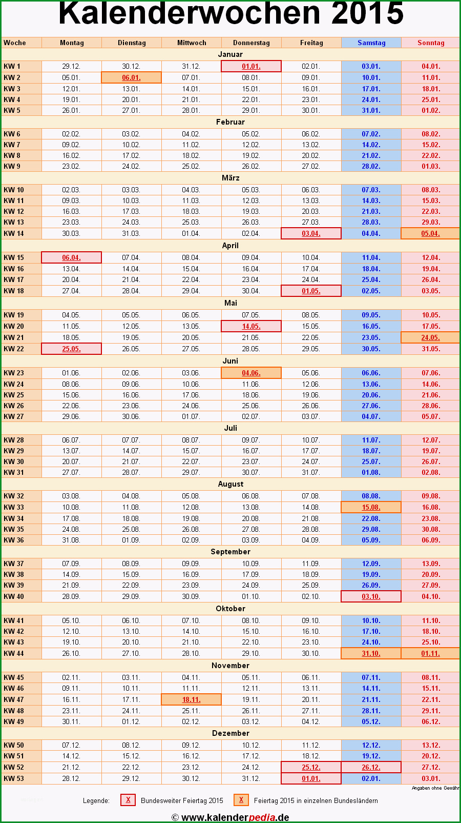 kalenderwochen 2015