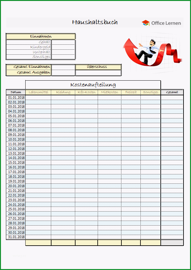 kostenlose haushaltsbuch vorlagen