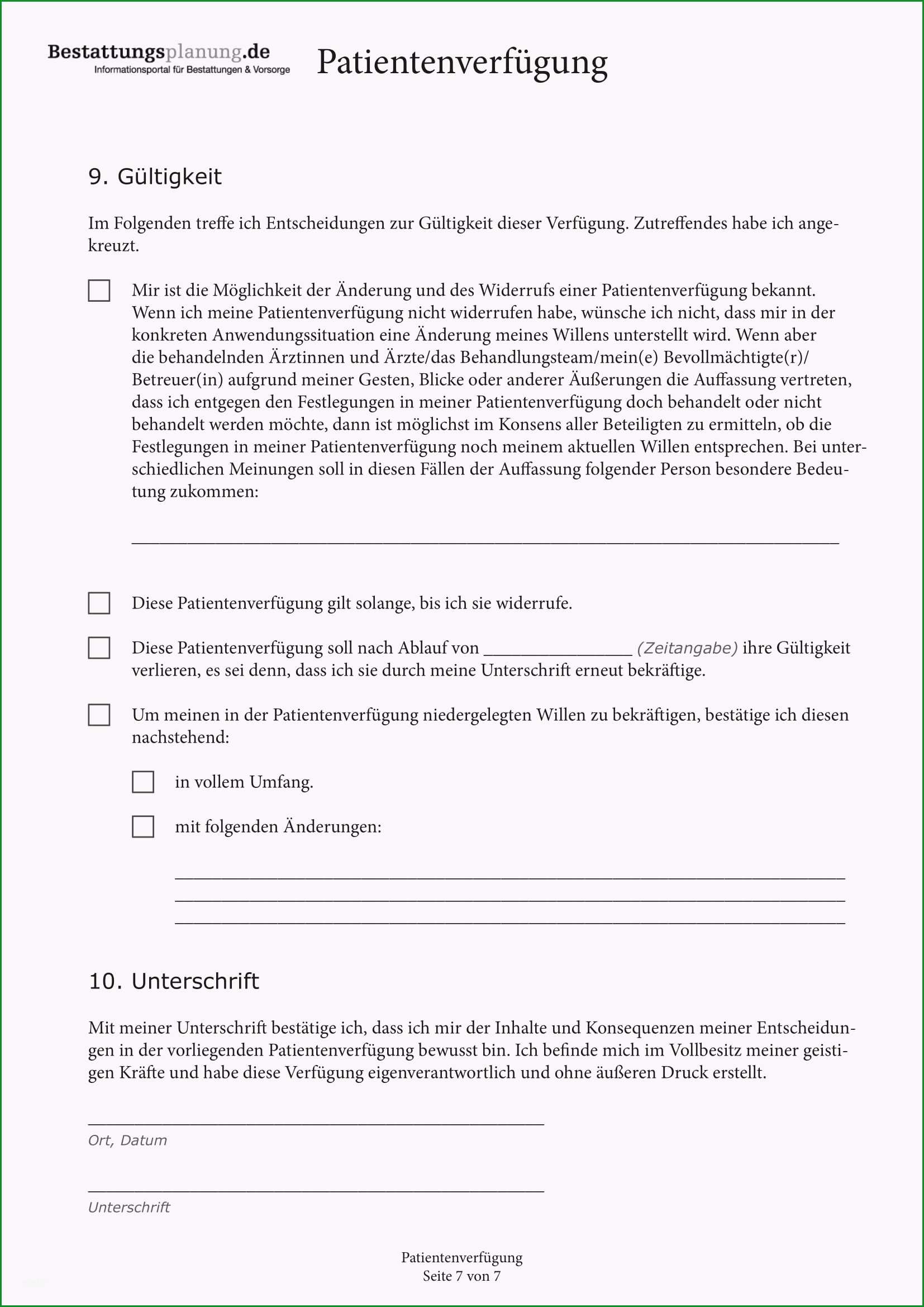 kostenloses muster patientenverfuegung