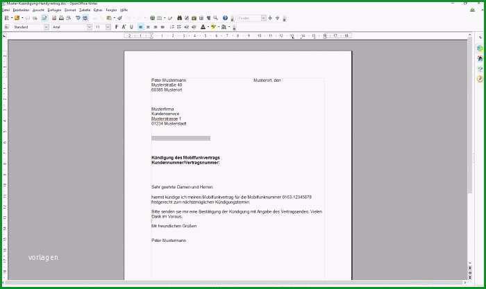 kundigung strom vorlage word kundigung handyvertrag vorlage freeware de
