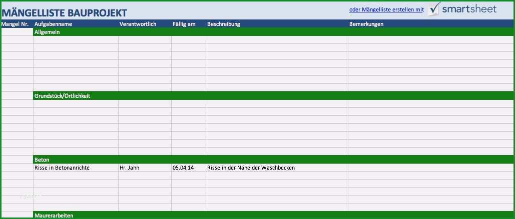 Beste Mängelliste Vorlage Excel Luxus Kostenlose Excel Vorlagen