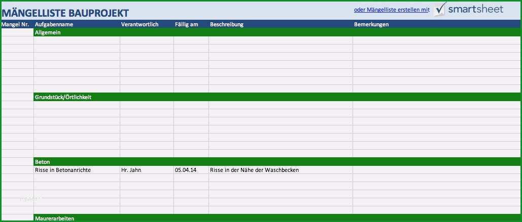 Beste Mängelliste Vorlage Excel Luxus Kostenlose Excel Vorlagen