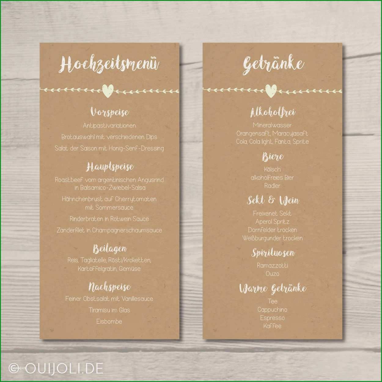 menukarten hochzeit vorlagen kostenlos neu menu and rankekarte quotvintage greenquot