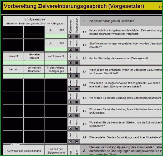 mitarbeiterbeurteilung vorlage excel erstaunlich vorlage zielvereinbarung und zielauswertung