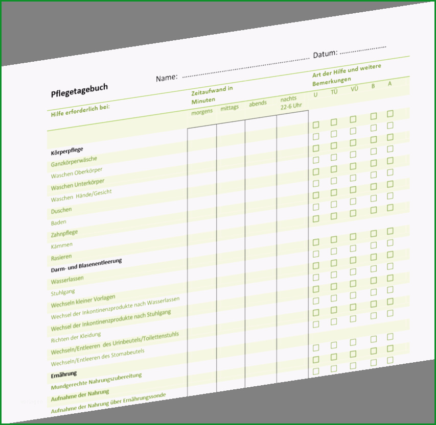 Beste Pflegeratgeber Pfle Agebuch Führen Mit Vorlage