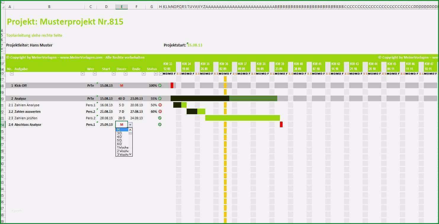 projektplaner excel