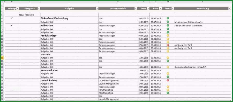 projektstrukturplan vorlage excel kostenlos