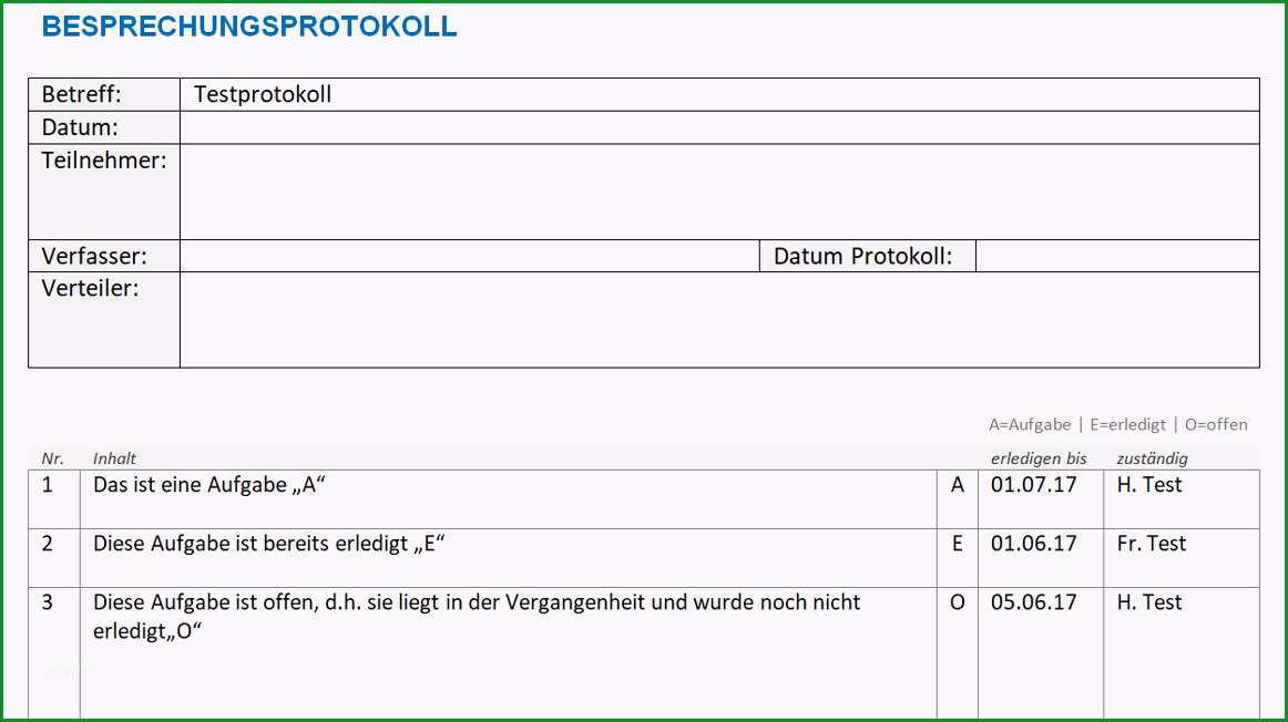 protokoll vorlage word