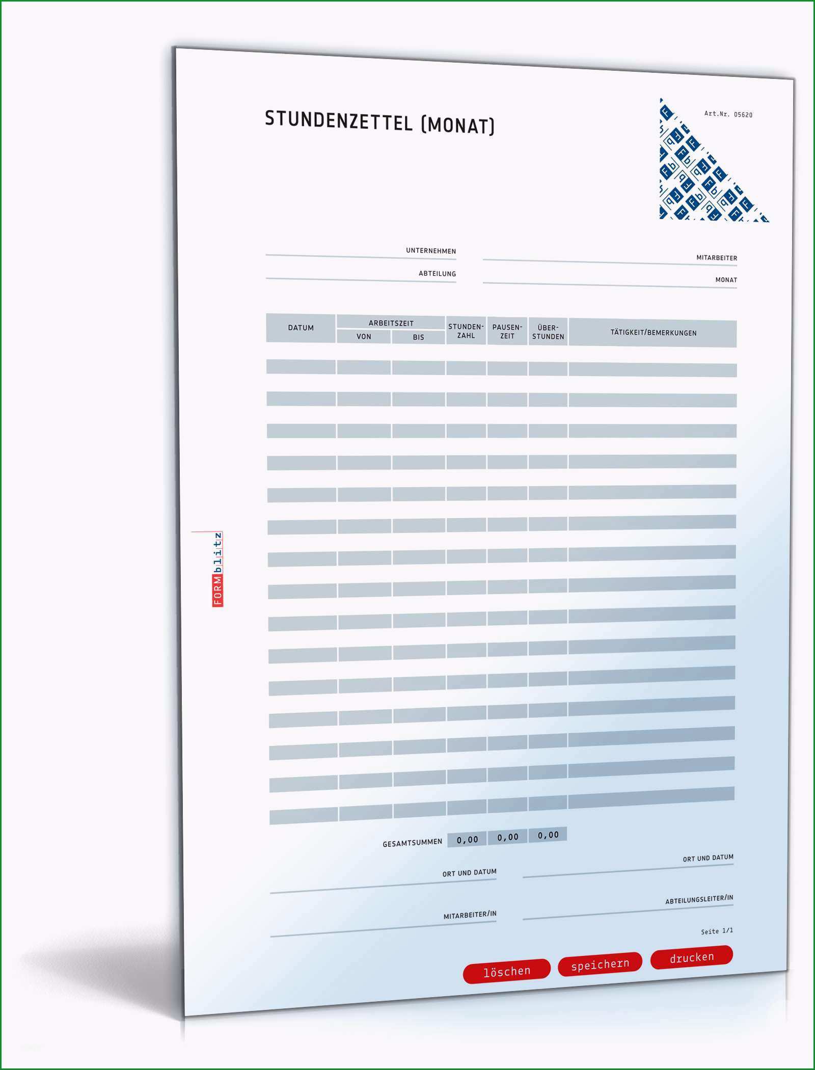 rapportzettel vorlage handwerk